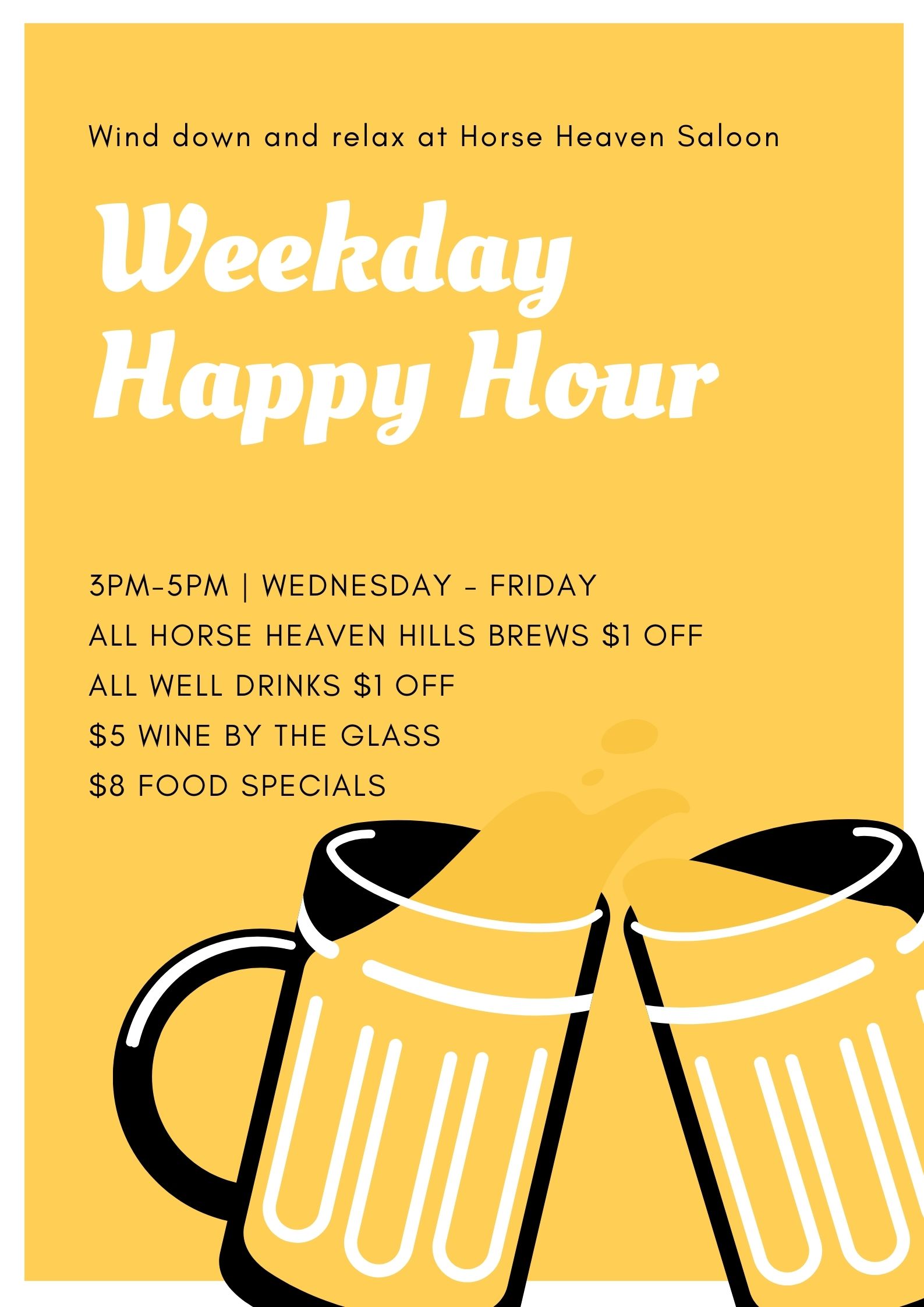 Updated Happy Hour | Horse Heaven Saloon